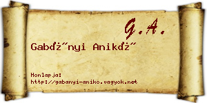 Gabányi Anikó névjegykártya